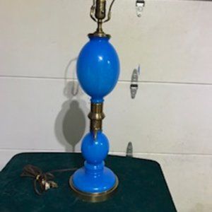 Antique French Blue Gasogene lamp
